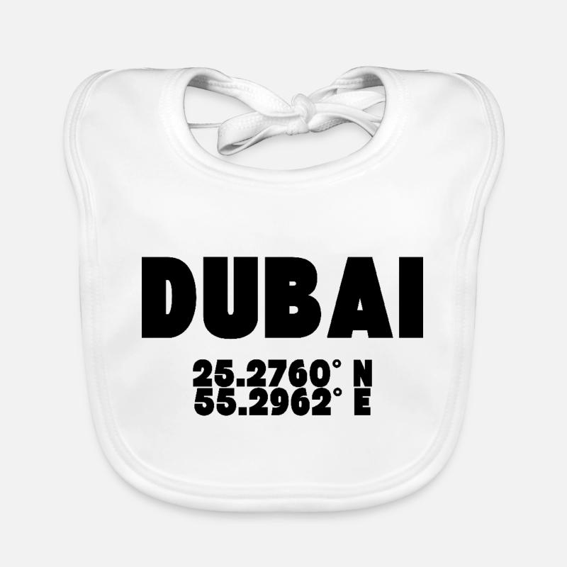 Dubai - Design with coordinates Organic Baby Bibs