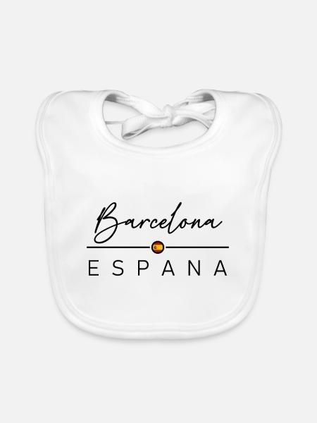Espagne - Barcelone - Espagne - España - Bavoir bio Bébé - blanc - Devant