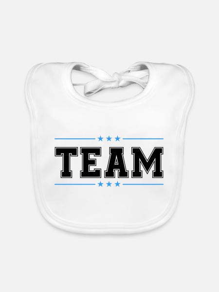 Team 02 - Organic Baby Bibs - white - Front