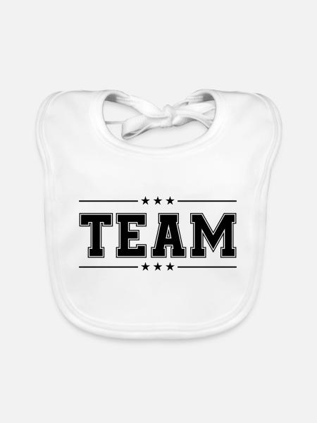 Team 01 - Organic Baby Bibs - white - Front