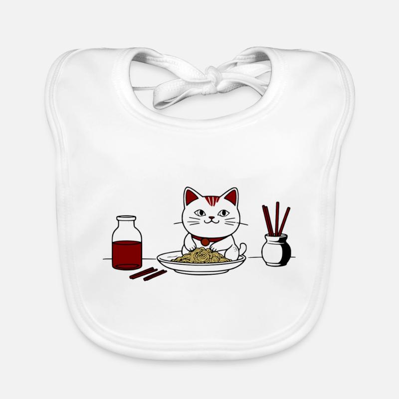 Chat et ramen Bavoir bio Bébé