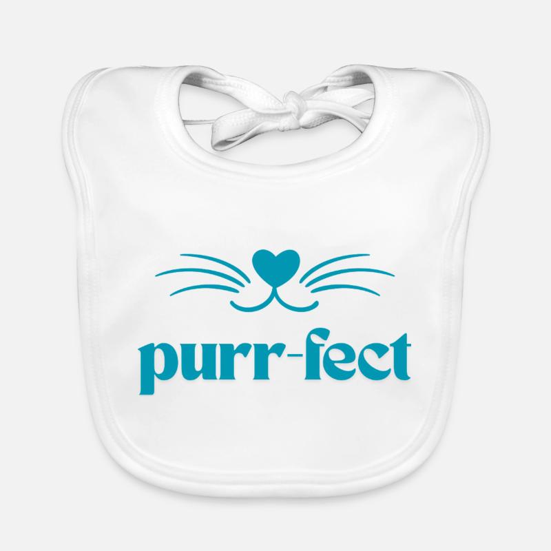 Purr-Fect / Katzen T Shirt mit süßen Schnurrharren Baby Bio-Lätzchen