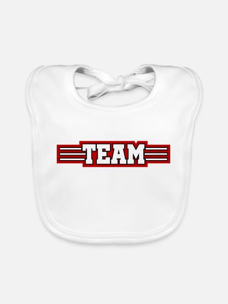 Team Line - Organic Baby Bibs - white - Front