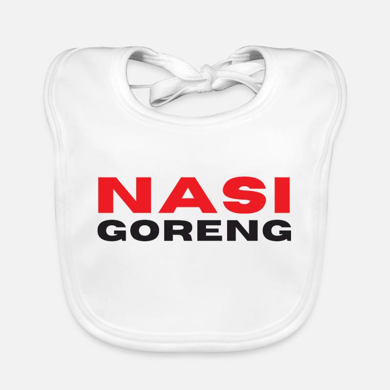 INDONET Nasi Goreng - Bavoir bio Bébé - blanc