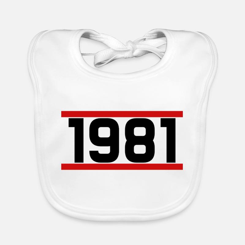 Old school 1981 - Bavoir bio Bébé - blanc