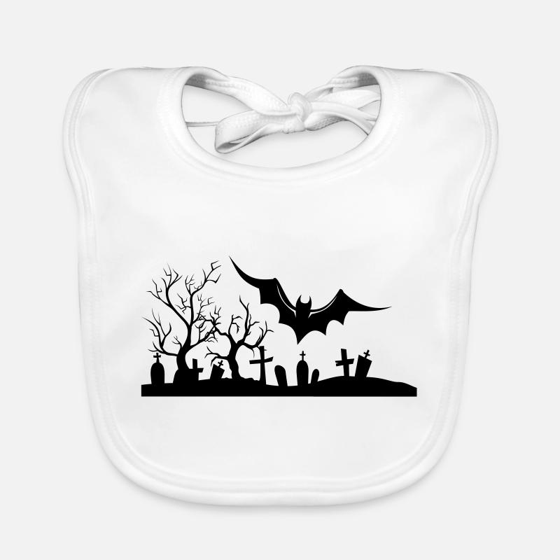 Halloween - Bavoir bio Bébé - blanc