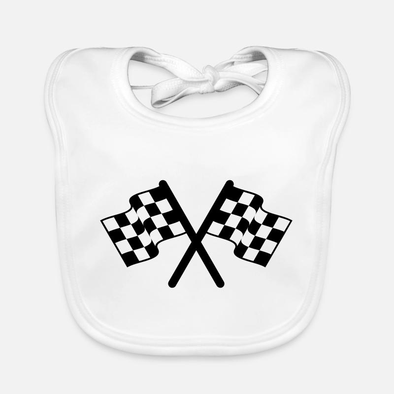winner - flag - racing Organic Baby Bibs