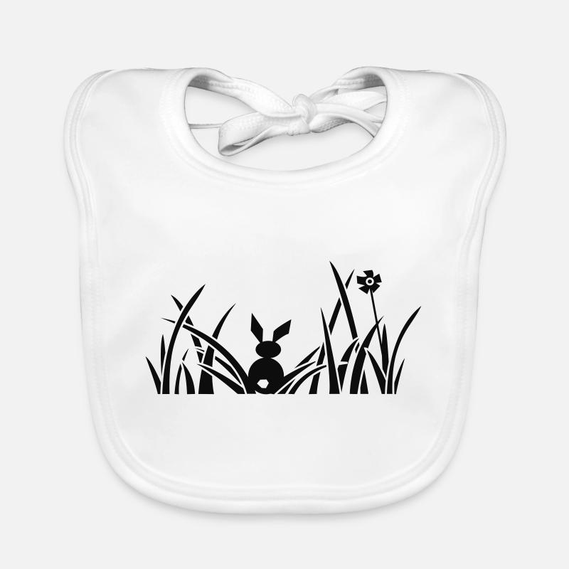 Bunny, Lapin, lapin, prairie, fleurs, herbe, gazon Bavoir bio Bébé