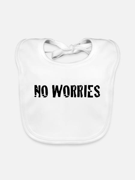 no worries - Bavoir bio Bébé - blanc - Devant