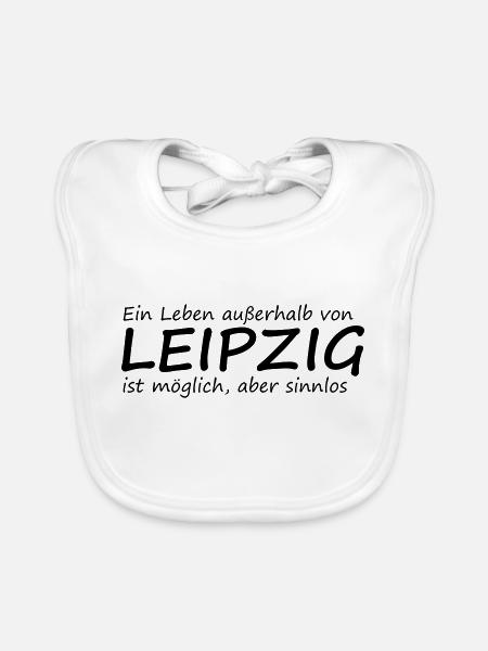Leben außerhalb Leipzigs - Baby Bio-Lätzchen - Weiß - Vorne