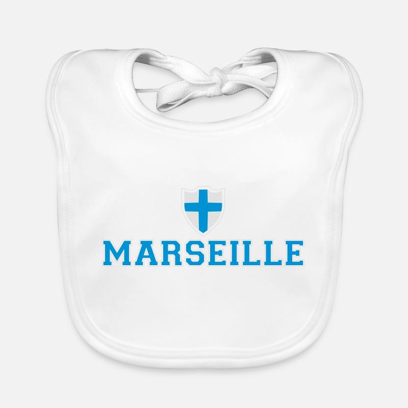 Marseille - Bavoir bio Bébé - blanc