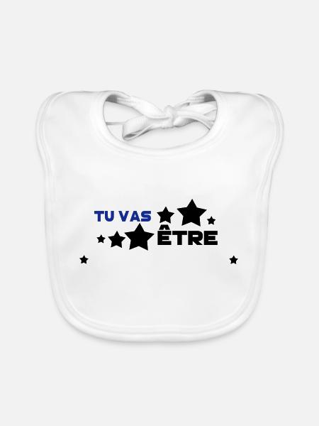 tu vas être ajoute ton mot - Bavoir bio Bébé - blanc - Devant