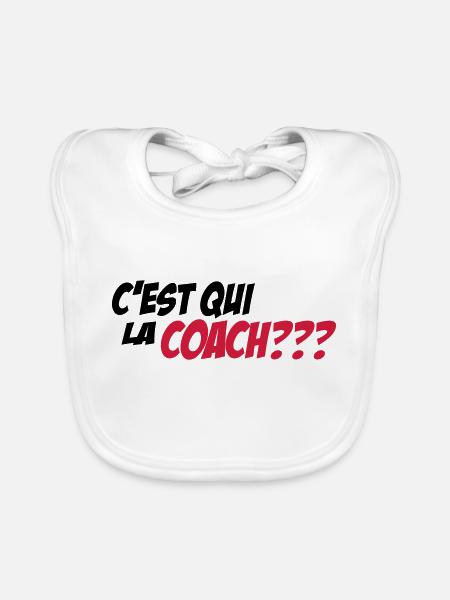 LA COACH - Bavoir bio Bébé - blanc - Devant