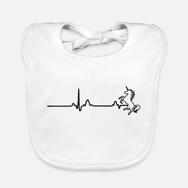 ECG HEART LINE UNIT black Organic Baby Bibs