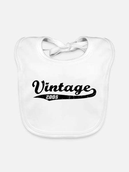 Vintage 2008 - Organic Baby Bibs - white - Front