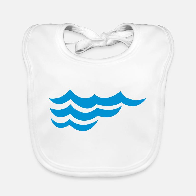 ocean waves Organic Baby Bibs