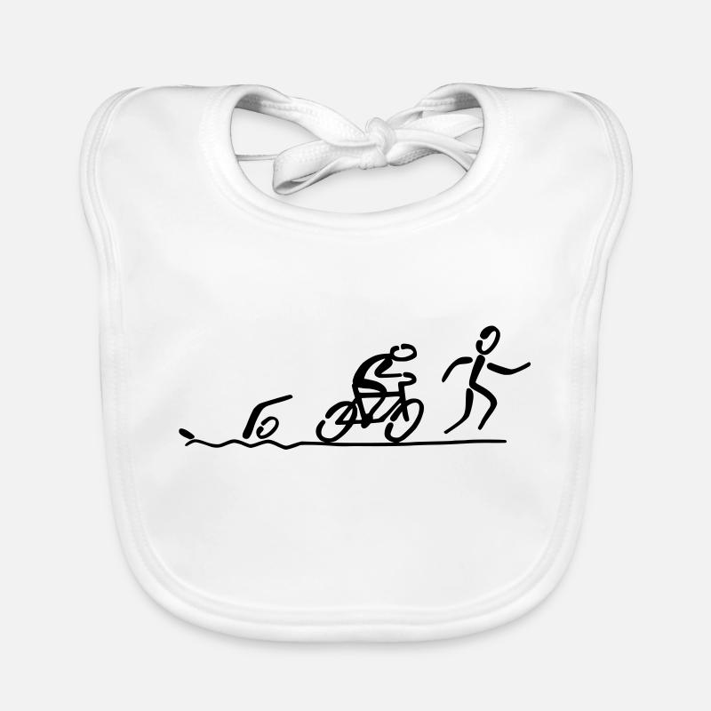 Triathlon - Bavoir bio Bébé - blanc