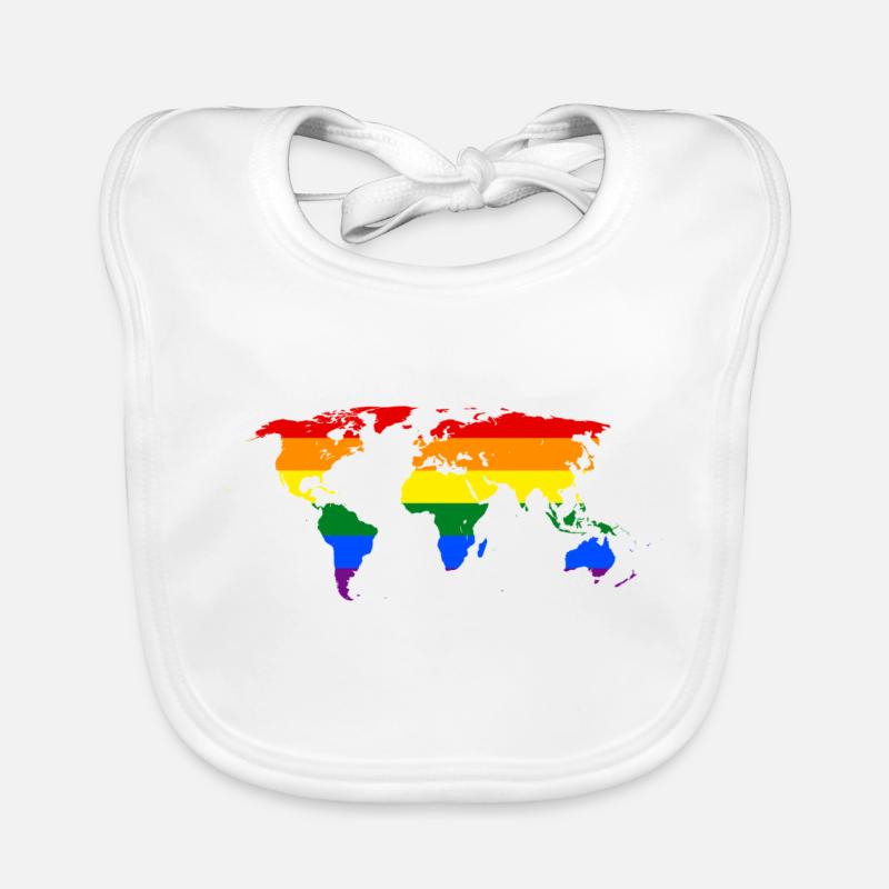 LGBT WORLD MAP Organic Baby Bibs