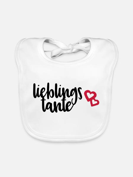 Lieblingstante Tante Tanten Sprüche Geschenk - Baby Bio-Lätzchen - Weiß - Vorne