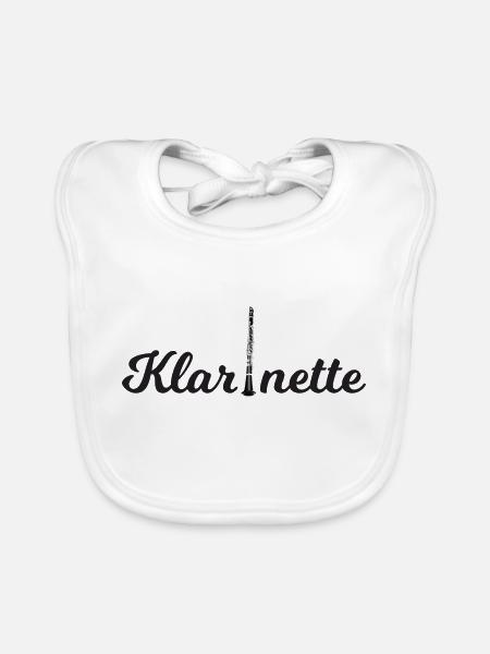 Klarinette - Baby Bio-Lätzchen - Weiß