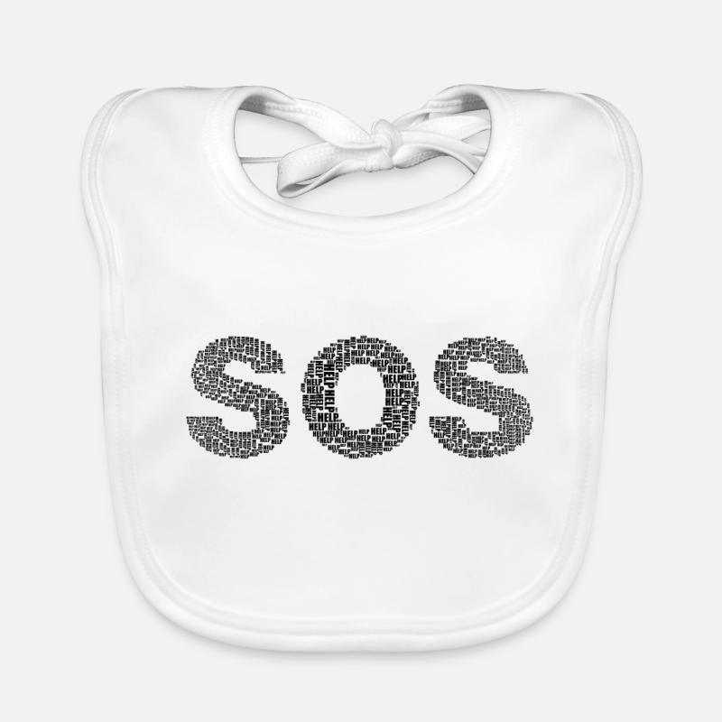 SOS! Mit dem Wort "Help" geschrieben Baby Bio-Lätzchen