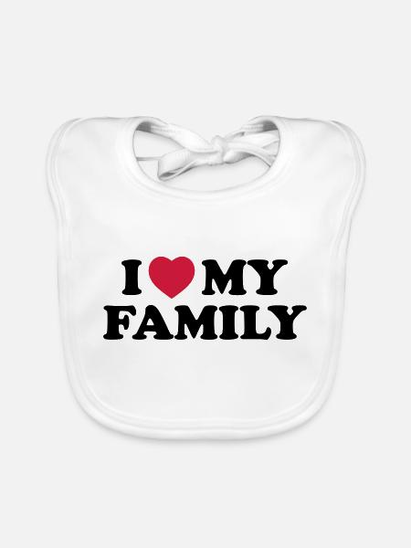 I love my family - Bavoir bio Bébé - blanc - Devant
