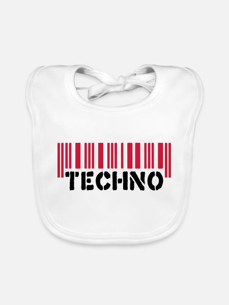 Techno__V002 - Baby Bio-Lätzchen - Weiß - Vorne