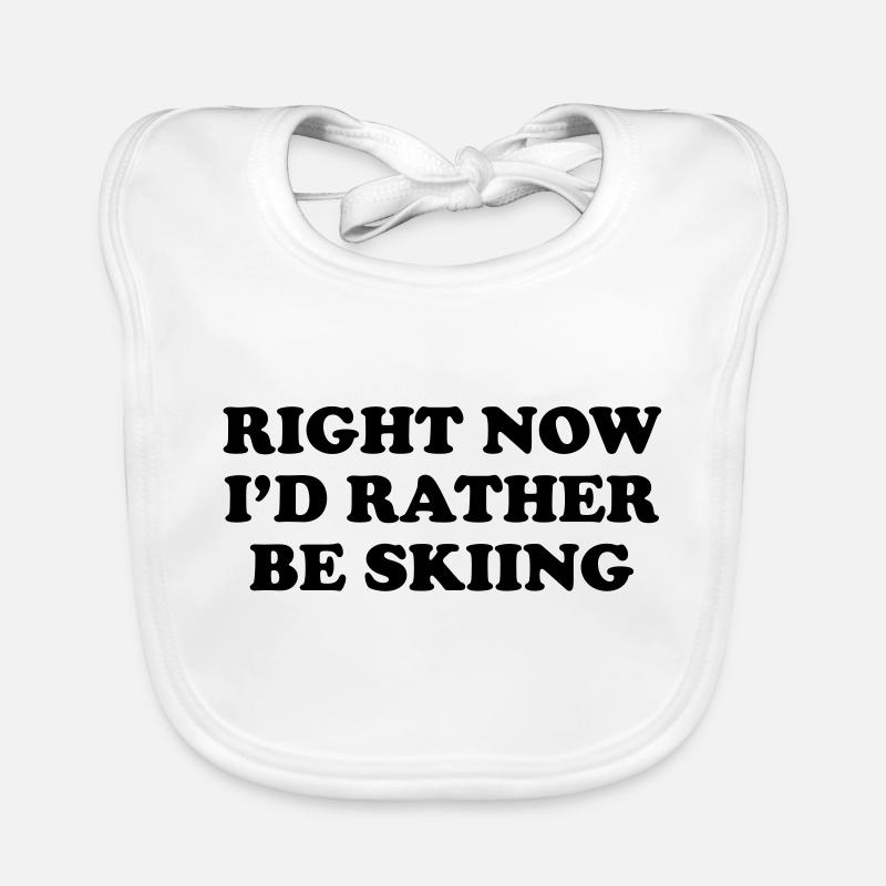 Right Now I'd Rather be Skiing Organic Baby Bibs