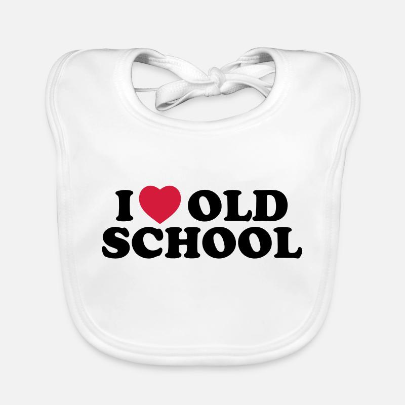 I love old school Bavaglino ecologico per neonato