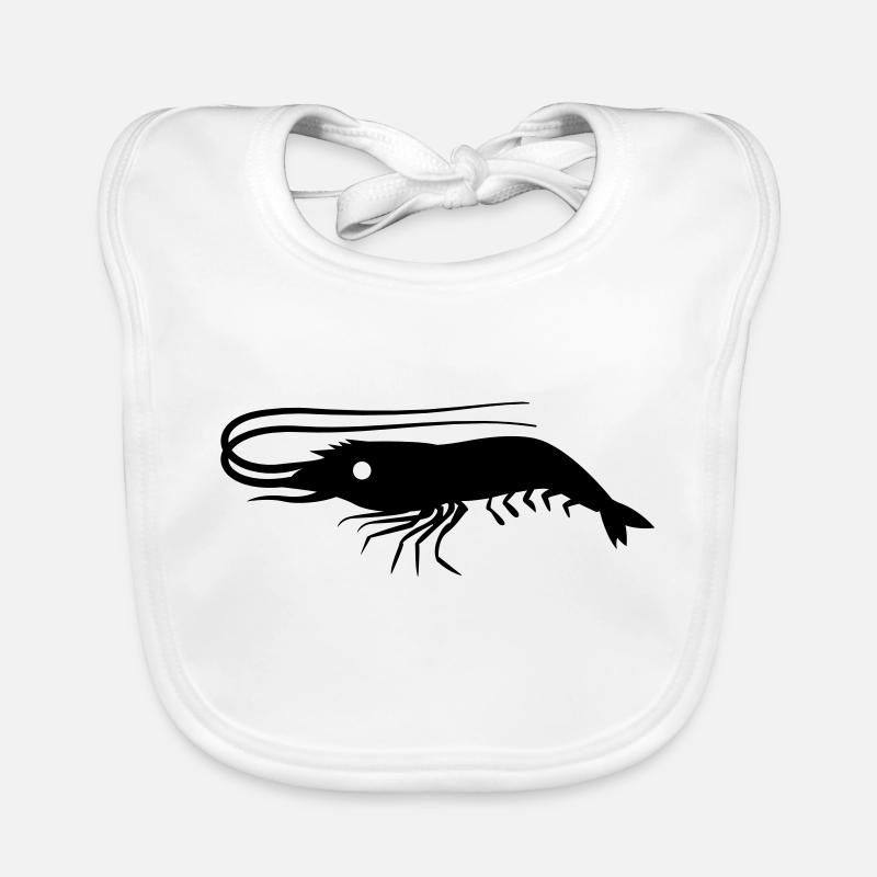 single shrimp prawn with antennae Organic Baby Bibs