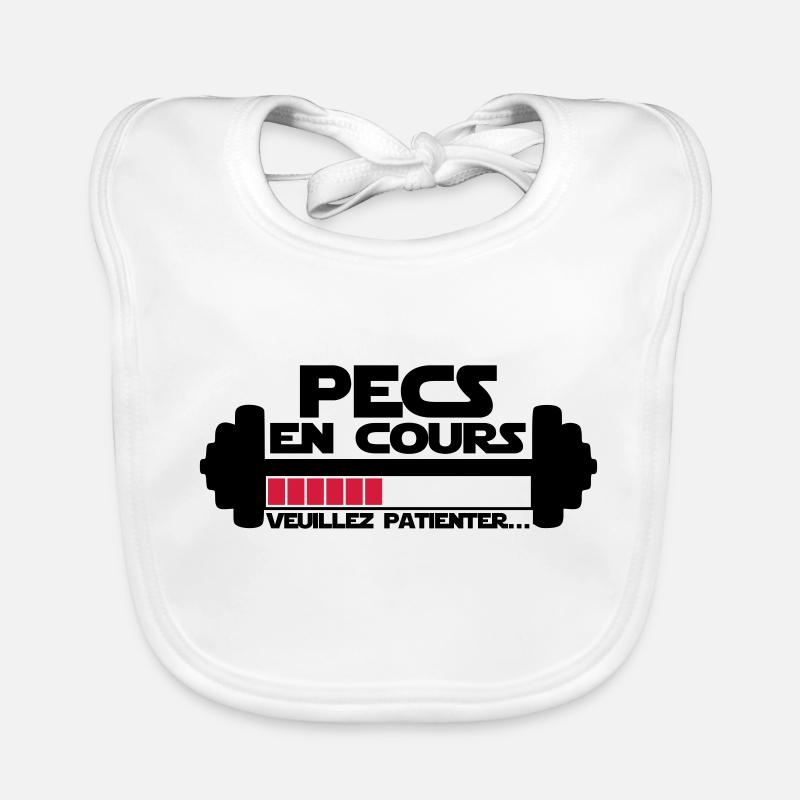 pecs en cours,citations,message,muscu Bavoir bio Bébé