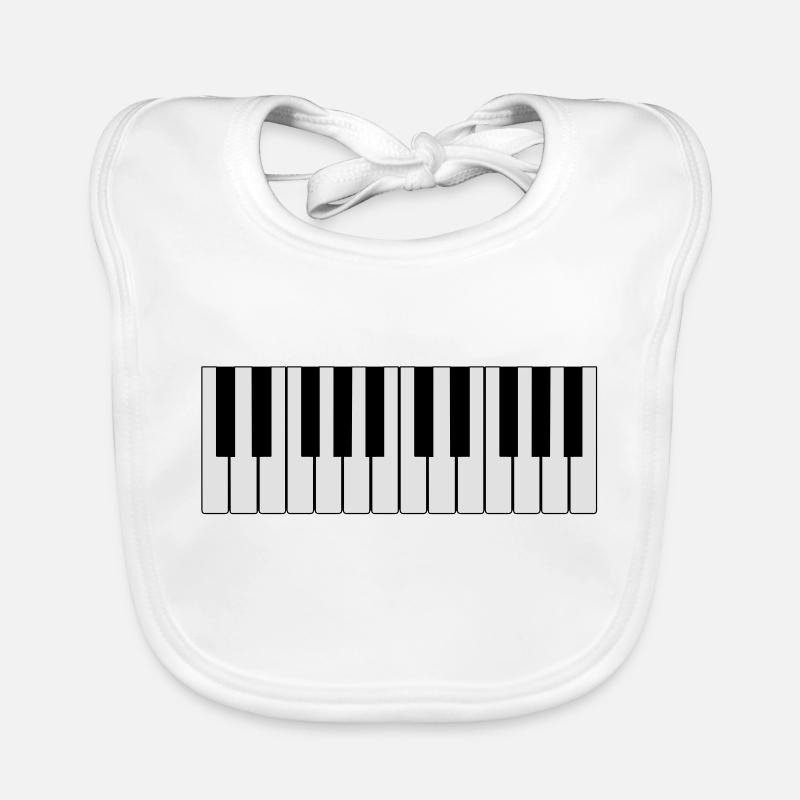 piano blanc de piano Bavoir bio Bébé