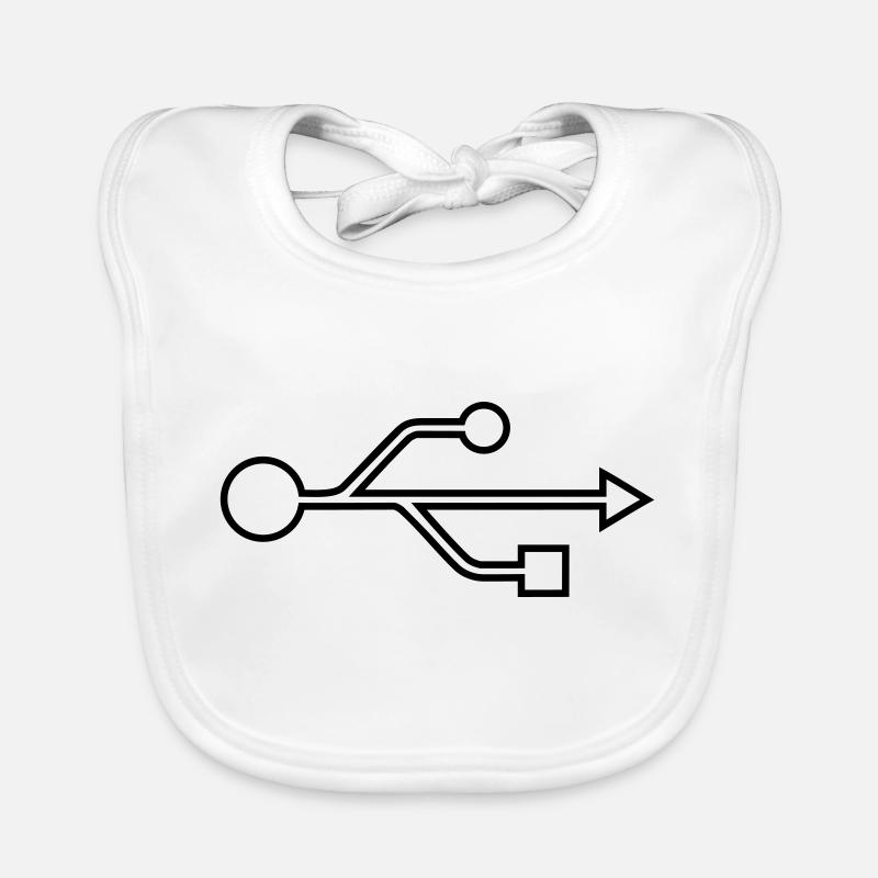 USB outline Organic Baby Bibs