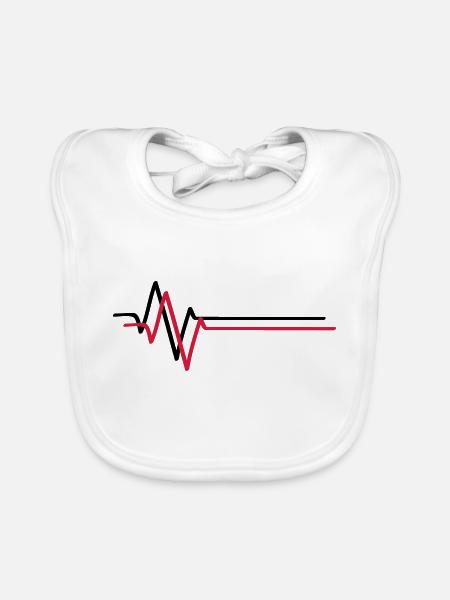 wave_t2 - Organic Baby Bibs - white - Front