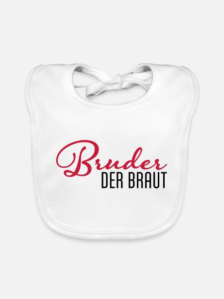 frère de la mariée - Bavoir bio Bébé - blanc - Devant