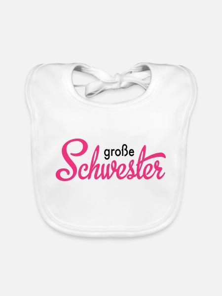 grande soeur - Bavoir bio Bébé - blanc - Devant