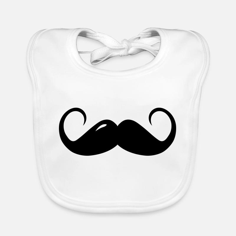 Schnurrbart mit Locken Baby Bio-Lätzchen