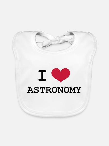 I Love Astronomy - Organic Baby Bibs - white - Front