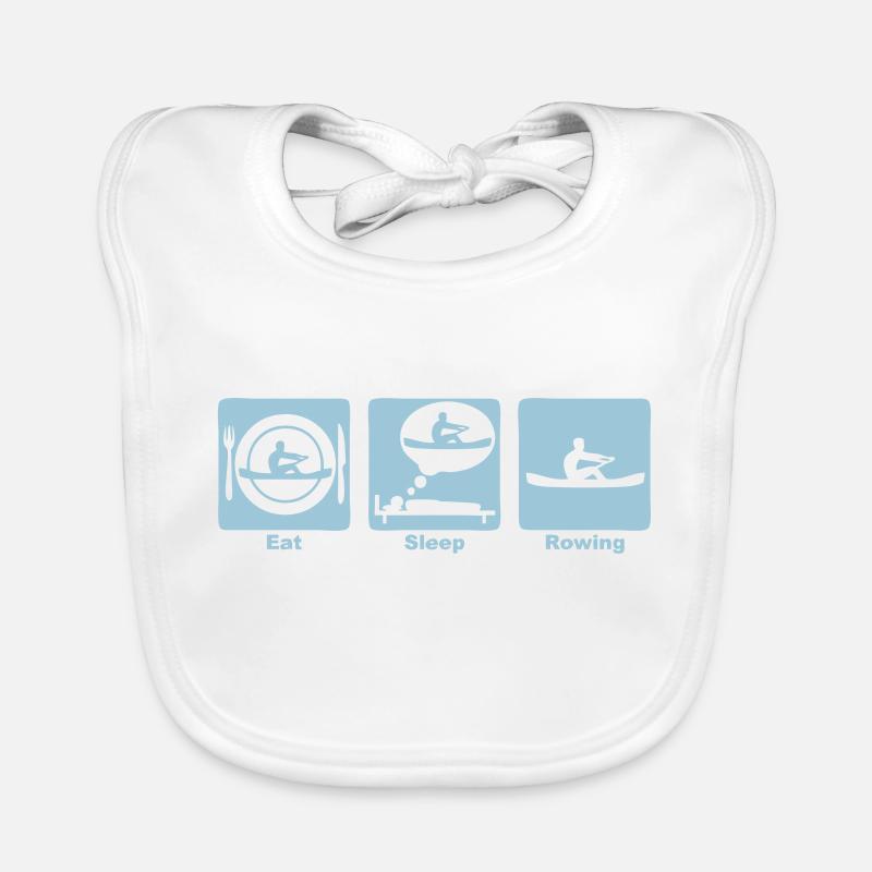 eat sleep rowing aviron sport 306 - Bavoir bio Bébé - blanc