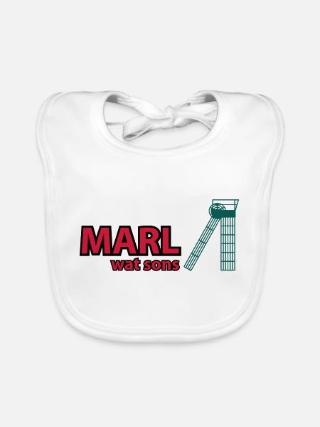 marl - Baby Bio-Lätzchen - Weiß - Vorne