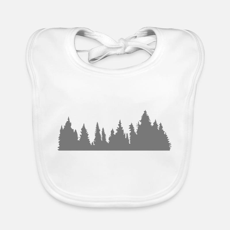full moon moon night sunset baeume forest needle whale Organic Baby Bibs