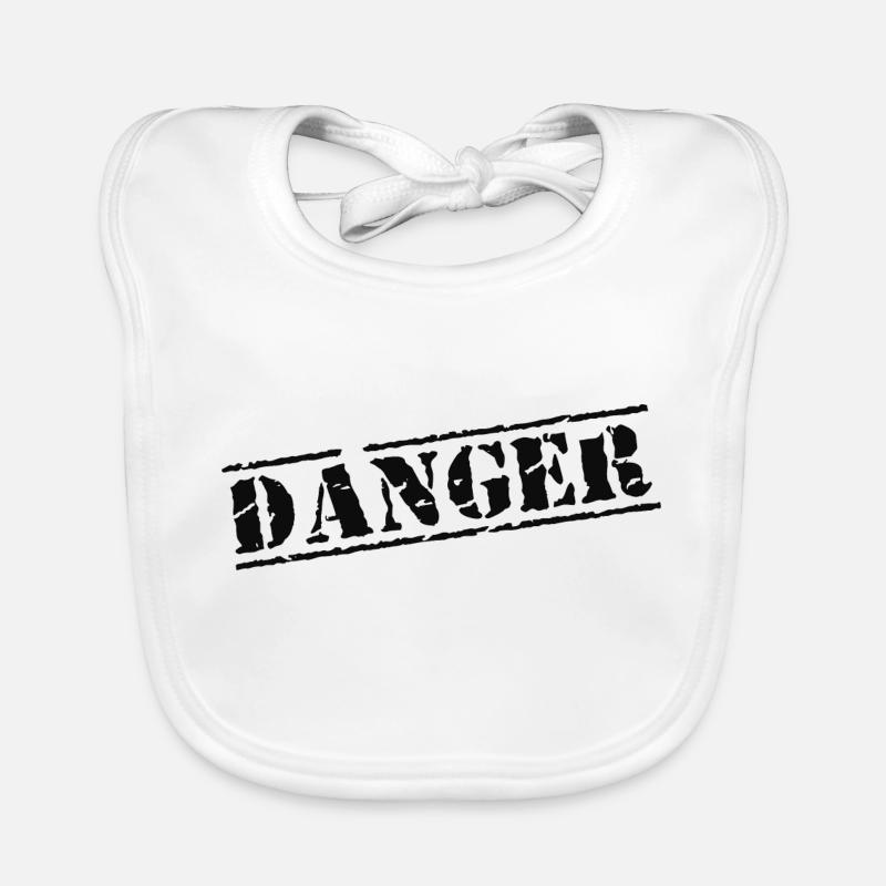 danger dangerous danger caution Organic Baby Bibs