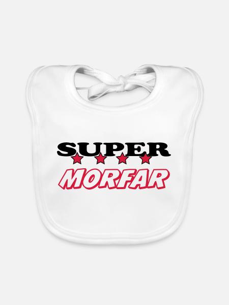 Super morfar - Bavoir bio Bébé - blanc - Devant