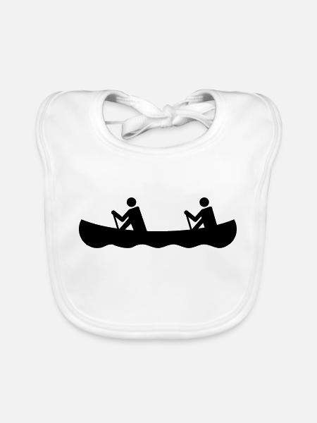 canoeing - Organic Baby Bibs - white