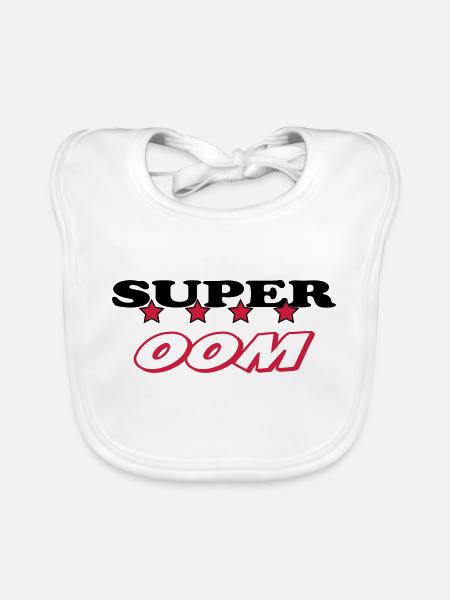 Super oom - Baby Bio-Lätzchen - Weiß - Vorne