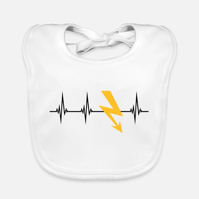 strom puls herzschlag frequenz elektrisch blitz en Baby Bio-Lätzchen