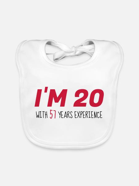 77 - Birthday - Anniversaire - Geburtstag - Humor - Organic Baby Bibs - white - Front