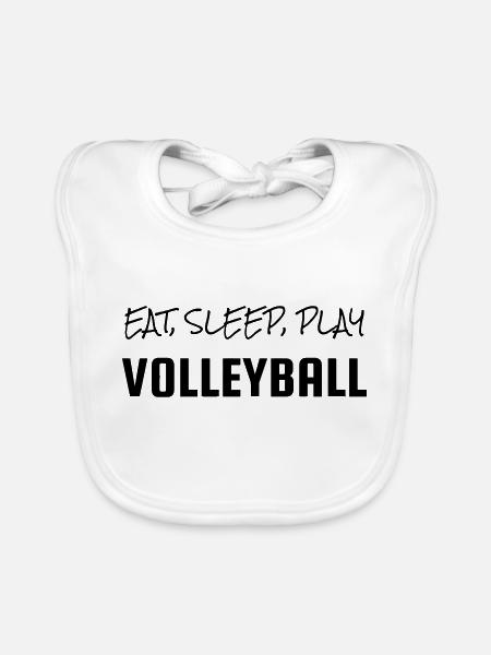 Volleyball - Volley Ball - Volley-Ball - Sport - Organic Baby Bibs - white - Front