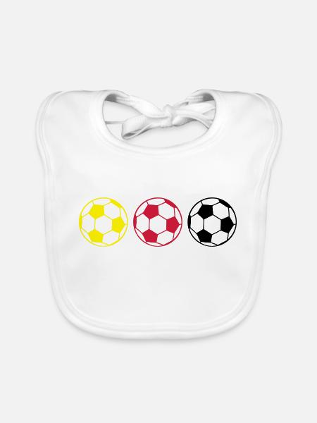 soccer_germany - Baby Bio-Lätzchen - Weiß - Vorne