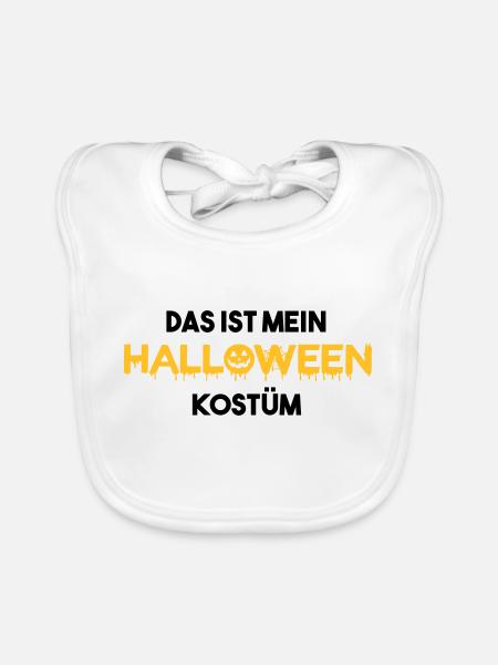 Das ist mein HALLOWEEN Kostüm lustige Geschenkidee - Baby Bio-Lätzchen - Weiß - Vorne